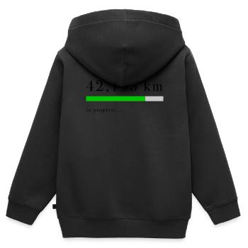 42,195 km in progress - Kinder Premium Organic Zip Hoodie - Schwarz - Hinten - AI Model Kid Male (0cm)
