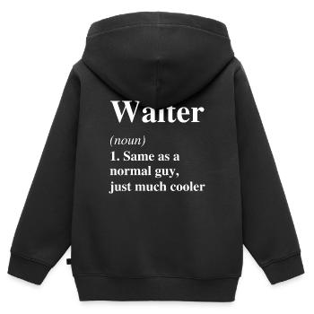 Walter Définition Cool Nom Dire Cadeau - Sweat Premium à capuche zippé enfant bio - noir - Dos - AI Model Kid Male (0cm)