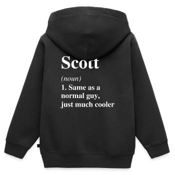 Scott Definition Cooler Name Spruch Geschenk - Kinder Premium Organic Zip Hoodie - Schwarz - Hinten - AI Model Kid Male (0cm)