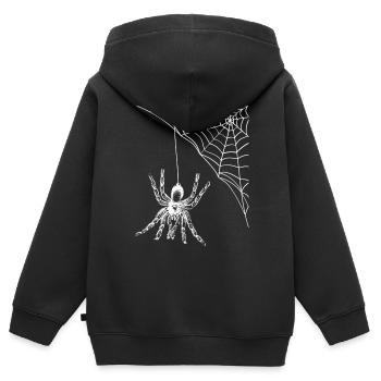 Spinne - Kinder Premium Organic Zip Hoodie - Schwarz - Hinten - AI Model Kid Male (0cm)
