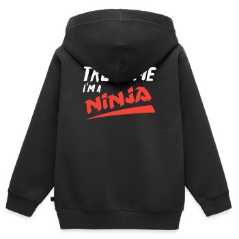 Ninja - Sweat Premium à capuche zippé enfant bio - noir - Dos - AI Model Kid Male (0cm)