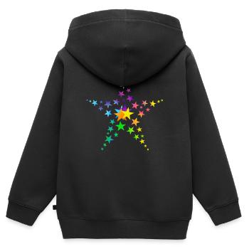 Stars colorful stars many stars - Kids Premium Organic Zip-up Hoodie - black - Back - AI Model Kid Male (0cm)