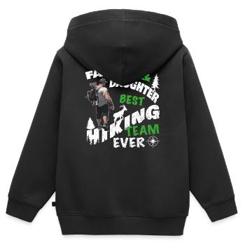 Wandern Berge stolzer Papa Tochter Team Vatertag - Kinder Premium Organic Zip Hoodie - Schwarz - Hinten - AI Model Kid Male (0cm)
