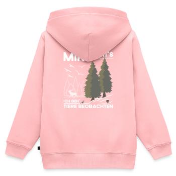 Tiere Beobachten - Kinder Premium Organic Zip Hoodie - Rosa - Hinten - AI Model Kid Female (0cm)