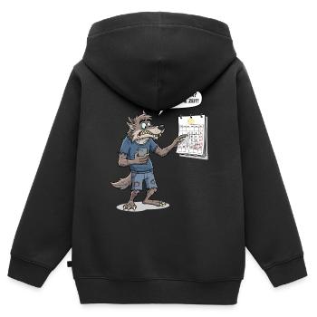 Vollmond-Termin? Ich hab doch keine Zeit ! - Kinder Premium Organic Zip Hoodie - Schwarz - Hinten - AI Model Kid Male (0cm)