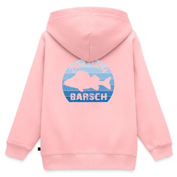 Poisson cible perche | Perca | Barschangler - Sweat Premium à capuche zippé enfant bio - rose - Dos - AI Model Kid Female (0cm)