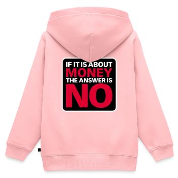 Kein Geld - Kinder Premium Organic Zip Hoodie - Rosa - Hinten - AI Model Kid Female (0cm)