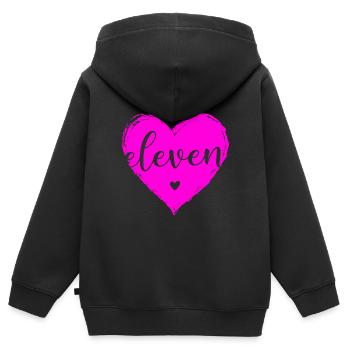 Elfter Geburtstag 11 Mädchen Eleven Herz Elf Jahre - Kinder Premium Organic Zip Hoodie - Schwarz - Hinten - AI Model Kid Male (0cm)
