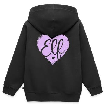 Elfter Geburtstag 11 Mädchen Eleven Herz Elf Jahre - Kinder Premium Organic Zip Hoodie - Schwarz - Hinten - AI Model Kid Male (0cm)