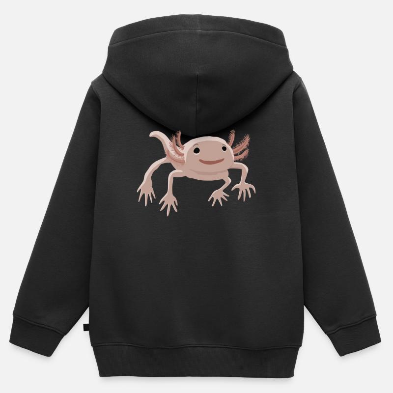 Axolotl - Kinder Premium Organic Zip Hoodie - Schwarz