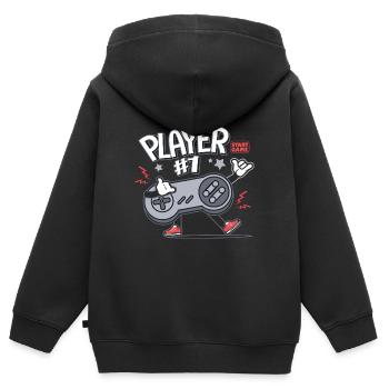Gamer Player 1 console video games Family - Kids Premium Organic Zip-up Hoodie - black - Back - AI Model Kid Male (0cm)