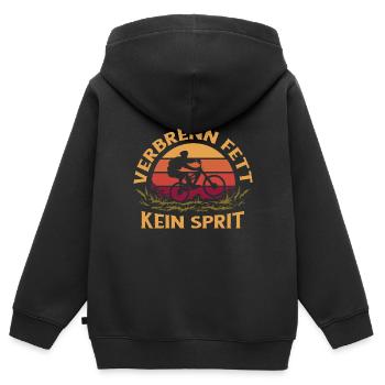 Fahrrad fahren Umweltschutz Sprit sparen Sport - Kinder Premium Organic Zip Hoodie - Schwarz - Hinten - AI Model Kid Male (0cm)