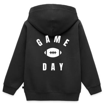 SPIELTAG - Kinder Premium Organic Zip Hoodie - Schwarz - Hinten - AI Model Kid Male (0cm)