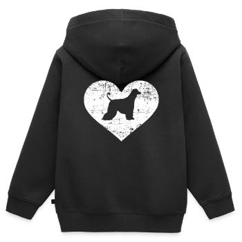 Lévrier afghan - Sweat Premium à capuche zippé enfant bio - noir - Dos - AI Model Kid Male (0cm)