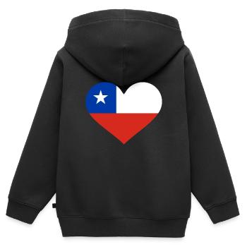 Chile - Kinder Premium Organic Zip Hoodie - Schwarz - Hinten - AI Model Kid Male (0cm)