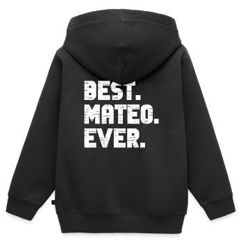Best Mateo Ever Retro Geschenk Spruch Geburtstag - Kinder Premium Organic Zip Hoodie - Schwarz - Hinten - AI Model Kid Male (0cm)