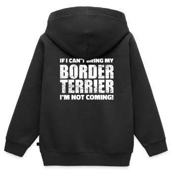 Border Terrier - Sweat Premium à capuche zippé enfant bio - noir - Dos - AI Model Kid Male (0cm)