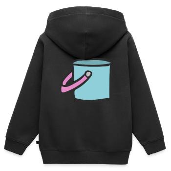 Eimer Haushalt Geschenk - Kinder Premium Organic Zip Hoodie - Schwarz - Hinten - AI Model Kid Male (0cm)