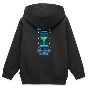 Changement climatique - Changement climatique - Sweat Premium à capuche zippé enfant bio - noir - Dos - AI Model Kid Male (0cm)