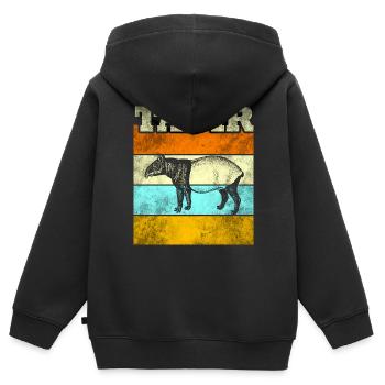 Tapir - Sweat Premium à capuche zippé enfant bio - noir - Dos - AI Model Kid Male (0cm)