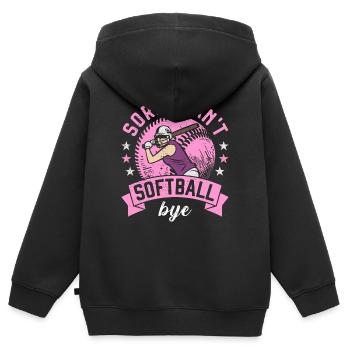 Sorry Can't Softball Bye Softball Funny - Kinder Premium Organic Zip Hoodie - Schwarz - Hinten - AI Model Kid Male (0cm)