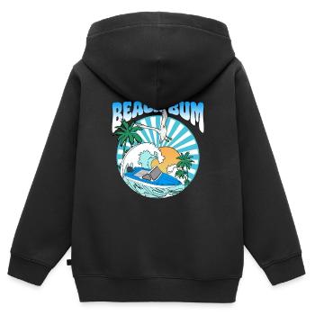 Beach Bum - Boat Palm Trees Sea Seagull Sunset - Kids Premium Organic Zip-up Hoodie - black - Back - AI Model Kid Male (0cm)