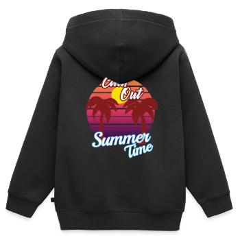 Sonnenuntergang - Kinder Premium Organic Zip Hoodie - Schwarz - Hinten - AI Model Kid Male (0cm)