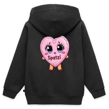 Oktober Volksfest Spatzl Lebkuchenherz Freundin - Kinder Premium Organic Zip Hoodie - Schwarz - Hinten - AI Model Kid Male (0cm)