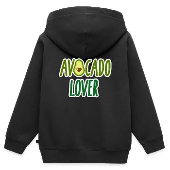 avocado - Kids Premium Organic Zip-up Hoodie - black - Back - AI Model Kid Male (0cm)