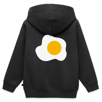 Spiegelei Grafik Frühstück Eigelb Liebhaber - Kinder Premium Organic Zip Hoodie - Schwarz - Hinten - AI Model Kid Male (0cm)