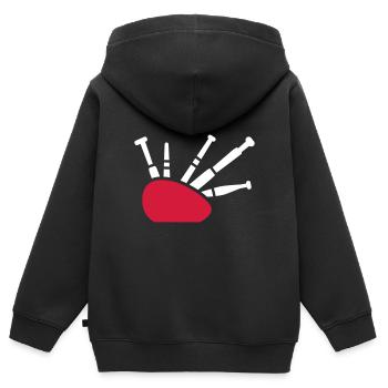 Dudelsack - Kinder Premium Organic Zip Hoodie - Schwarz - Hinten - AI Model Kid Male (0cm)