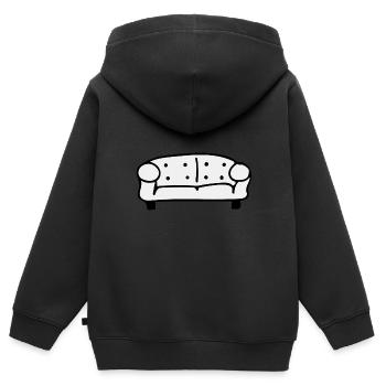 canapé - Sweat Premium à capuche zippé enfant bio - noir - Dos - AI Model Kid Male (0cm)