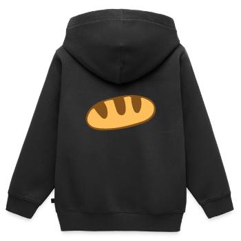 Brot - Kinder Premium Organic Zip Hoodie - Schwarz - Hinten - AI Model Kid Male (0cm)