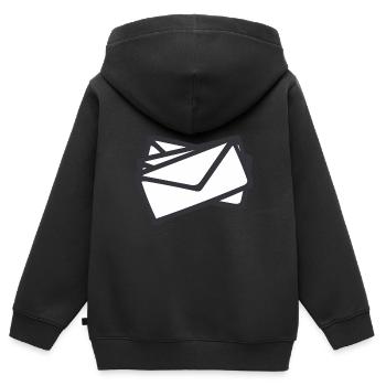 Des lettres - Sweat Premium à capuche zippé enfant bio - noir - Dos - AI Model Kid Male (0cm)