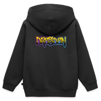 Stadt Dresden Graffiti - Kinder Premium Organic Zip Hoodie - Schwarz - Hinten - AI Model Kid Male (0cm)