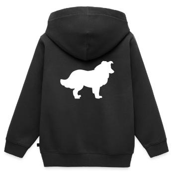 Collie - Kinder Premium Organic Zip Hoodie - Schwarz - Hinten - AI Model Kid Male (0cm)