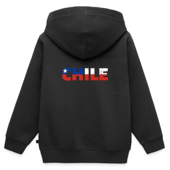 Chile - Kinder Premium Organic Zip Hoodie - Schwarz - Hinten - AI Model Kid Male (0cm)