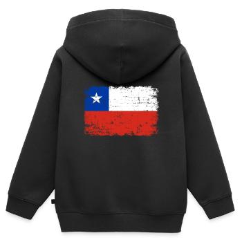 Chile - Kinder Premium Organic Zip Hoodie - Schwarz - Hinten - AI Model Kid Male (0cm)