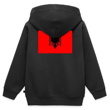 Albanien - Kinder Premium Organic Zip Hoodie - Schwarz - Hinten - AI Model Kid Male (0cm)