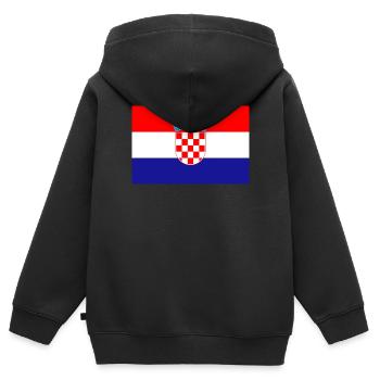 Kroatien kroatisch Flagge Fahne - Kinder Premium Organic Zip Hoodie - Schwarz - Hinten - AI Model Kid Male (0cm)