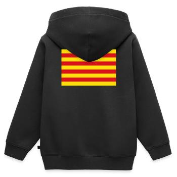 Catalonia flag flag Catalan Barcelona - Kids Premium Organic Zip-up Hoodie - black - Back - AI Model Kid Male (0cm)