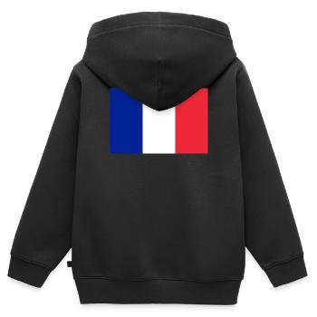 France drapeau français drapeau - Sweat Premium à capuche zippé enfant bio - noir - Dos - AI Model Kid Male (0cm)