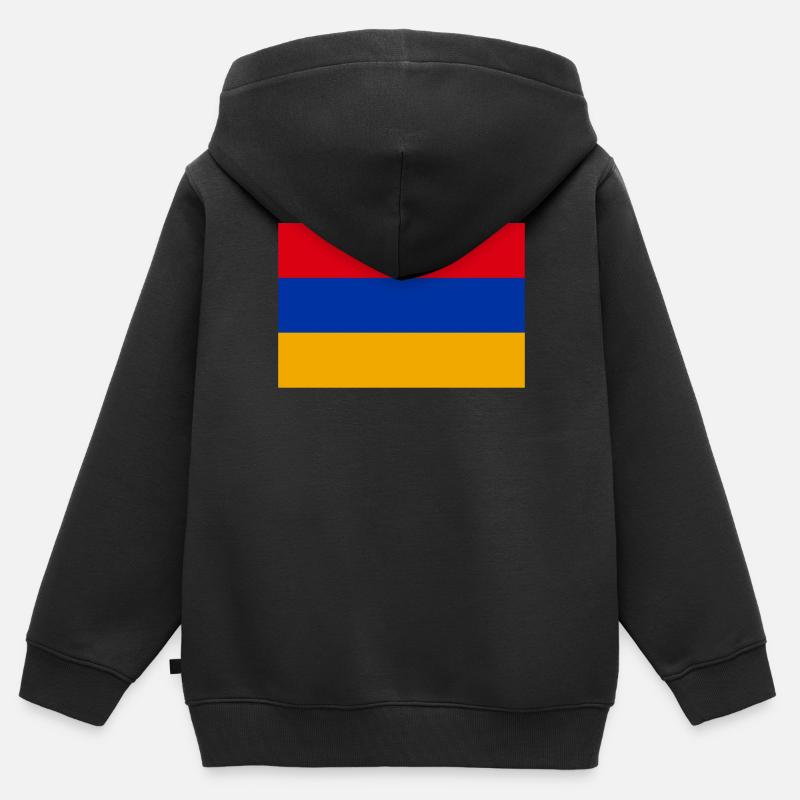 Drapeau arménien arménien - Sweat Premium à capuche zippé enfant bio - noir