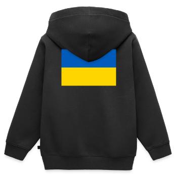 Ukraine ukrainisch Flagge Fahne - Kinder Premium Organic Zip Hoodie - Schwarz - Hinten - AI Model Kid Male (0cm)