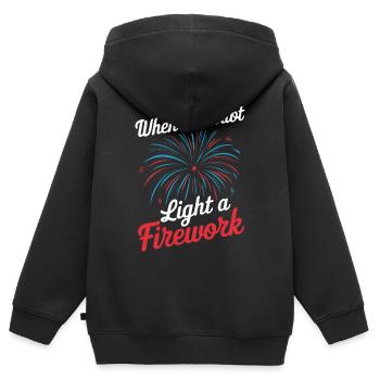 Pyrotechniker Feuerwerk Pyrotechnik - Kinder Premium Organic Zip Hoodie - Schwarz - Hinten - AI Model Kid Male (0cm)
