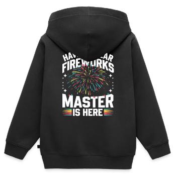 Pyrotechniker Feuerwerk Pyrotechnik - Kinder Premium Organic Zip Hoodie - Schwarz - Hinten - AI Model Kid Male (0cm)