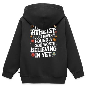 Atheismus Atheist Anti-Religion Agnostiker - Kinder Premium Organic Zip Hoodie - Schwarz - Hinten - AI Model Kid Male (0cm)