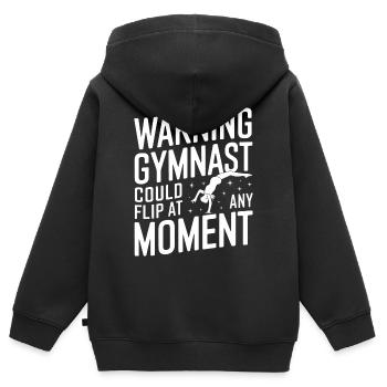 Turnen Turner Gymnastik - Kinder Premium Organic Zip Hoodie - Schwarz - Hinten - AI Model Kid Male (0cm)