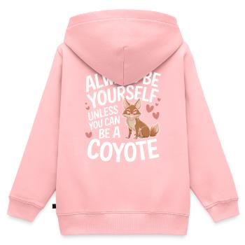 Coyote Animal Funny - Kids Premium Organic Zip-up Hoodie - rose - Back - AI Model Kid Female (0cm)