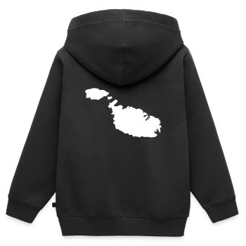 Malte - Sweat Premium à capuche zippé enfant bio - noir - Dos - AI Model Kid Male (0cm)